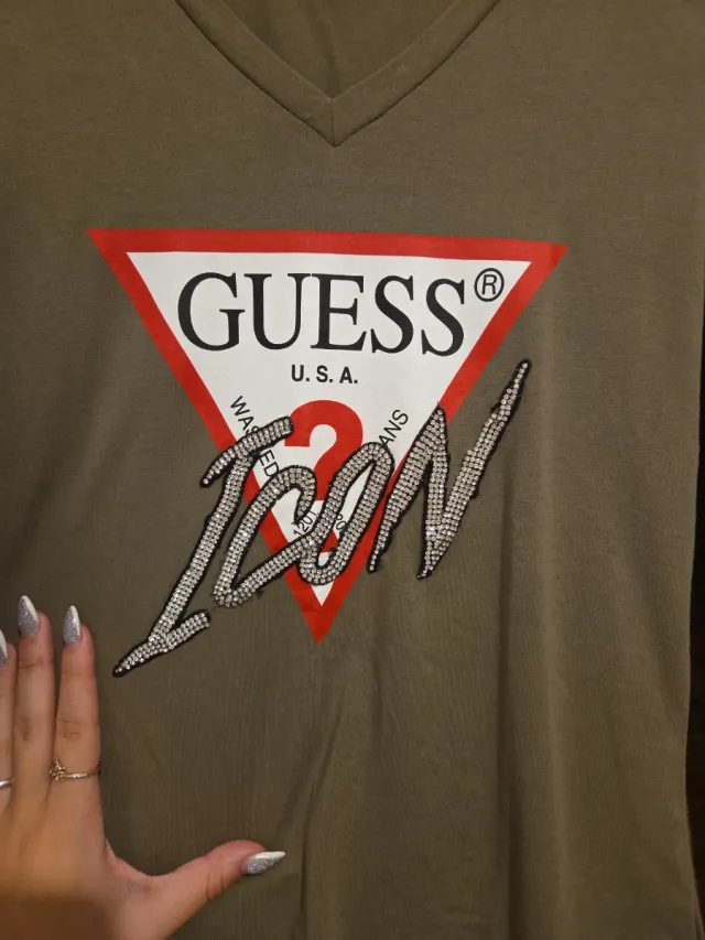 Camiseta Guess Manga Larga Verde Oliva