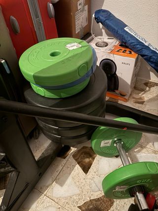 Rack + Banco Reclinable + Discos 110kg + TRX