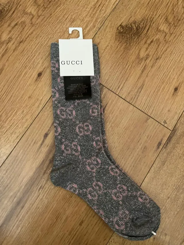 Calcetines Gucci Grises y Rosas Talla Única