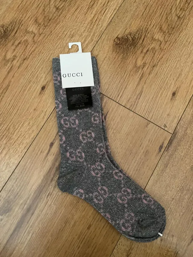 Calcetines Gucci Grises y Rosas Talla Única