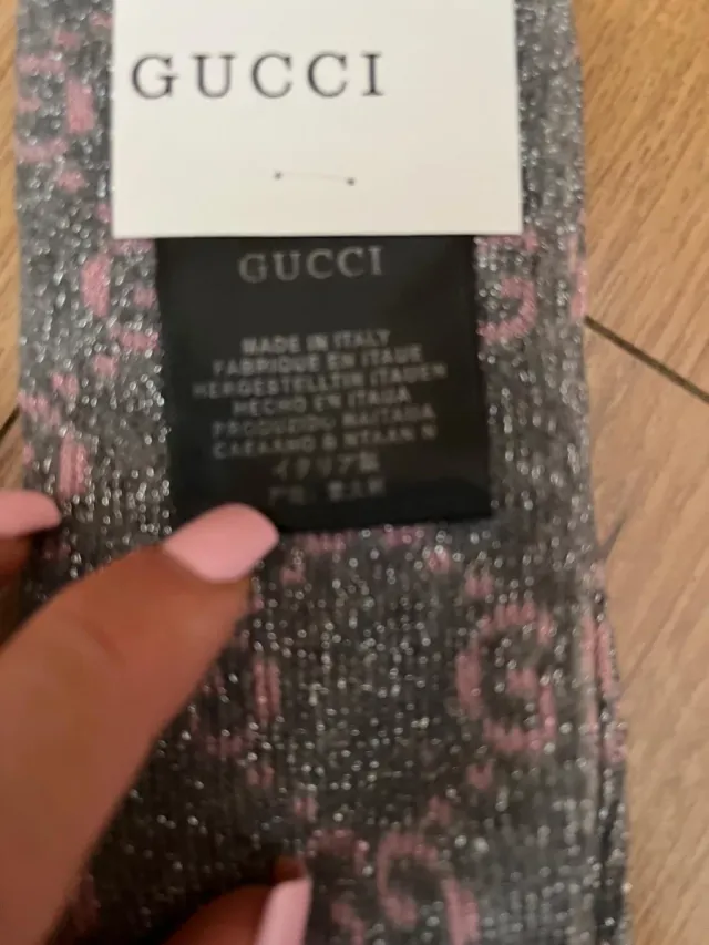 Calcetines Gucci Grises y Rosas Talla Única