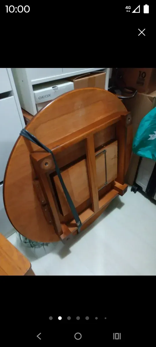 Juego de 4 Sillas Plegables Madera y Tela