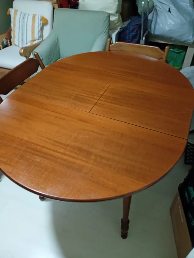 Juego de 4 Sillas Plegables Madera y Tela