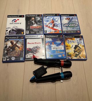 Lote juegos PS2: Gran Turismo 4, SWAT, Singstar,..