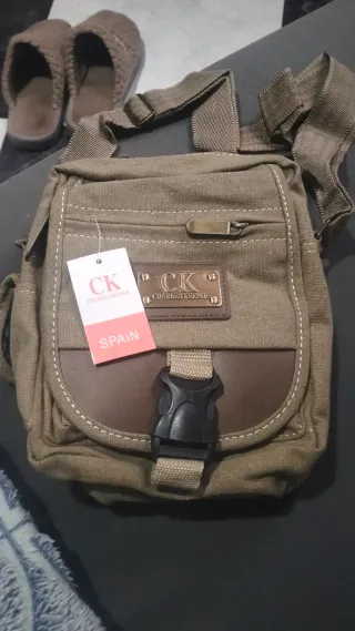 Bandolera Charles Keeper Marrón/Verde Oliva