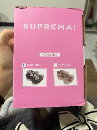 Ciabatte donna pelo grigio/bianco taglia 36-37