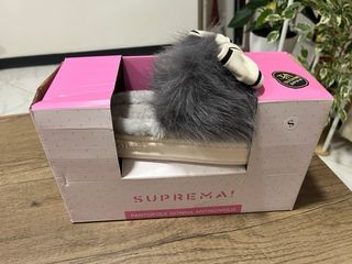 Ciabatte donna pelo grigio/bianco taglia 36-37