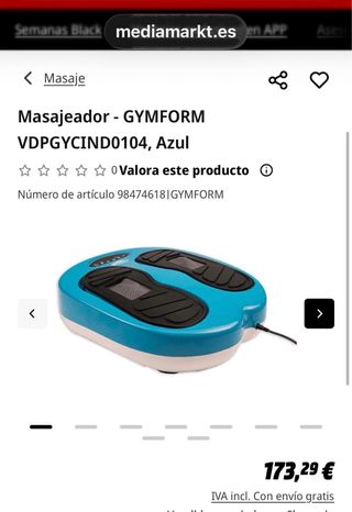 Masajeador Gymform Leg Action Azul