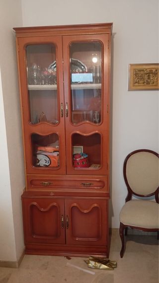 Vitrina de madera y cristal