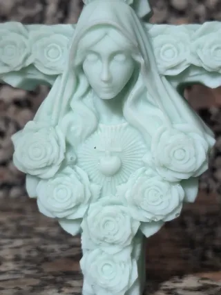Vela decorativa Virgen María con rosas