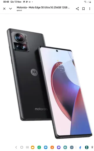 Motorola Edge 30 Ultra 256GB Nero 8gb RAM.