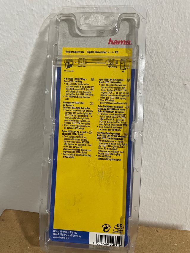 Cable FireWire Hama 4 pines a 6 pines 2m