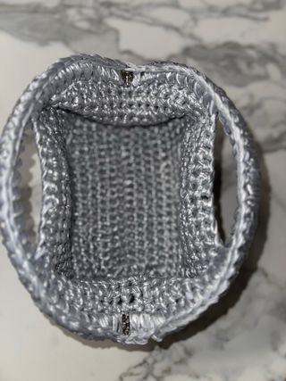 Borsa clutch uncinetto argento