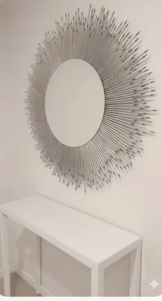 Espejo Erizo Plata y gris XXL