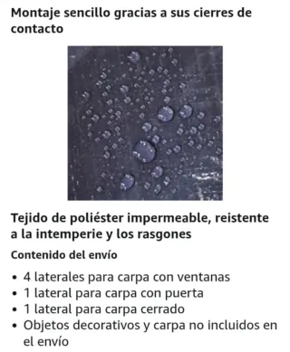 Carpa 6 x 3 impermeable azul