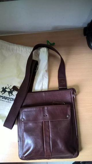 Borsa La Martina vera pelle uomo tracolla
