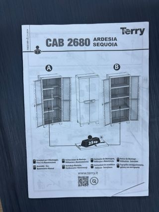 Armario Escobero Ardesia 2 Puertas