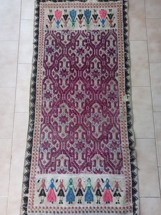 Antico Tappeto Copri Cassa Sardo