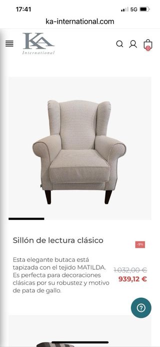 Poltrona singola per camera da letto o soggiorno classico