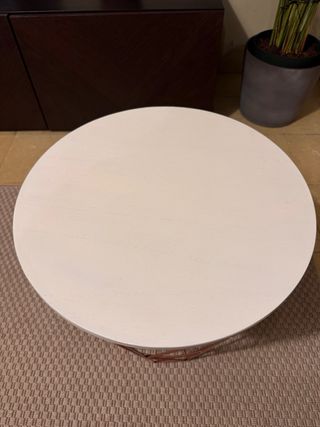 Mesa auxiliar Maisons du Monde color cobre/blanca