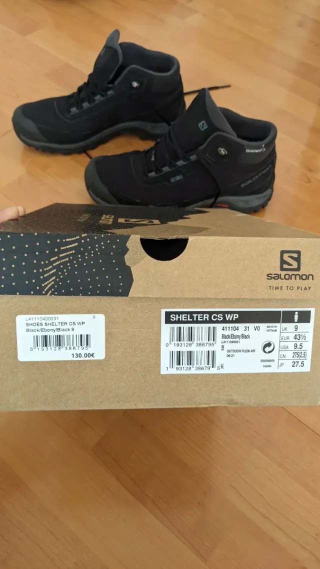 Botas Salomon Shelter Hombre Talla 43 1/3 Negras