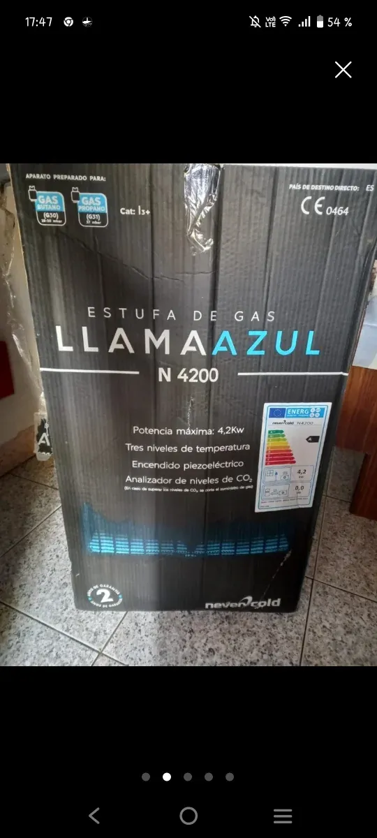 Estufa de gas LLAMA AZUL N 4200 no tiene manguera