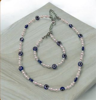 Conjunto Collar y Pulsera Ojo Turco