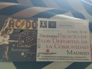 Entrada AC/DC Palacio de Deportes Madrid 1996