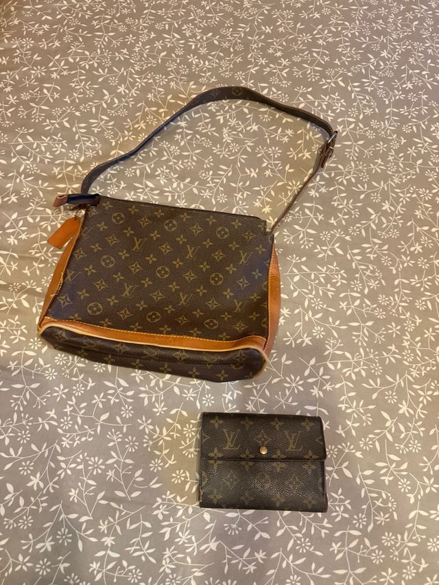 Conjunto de monedero y bolso Marrón