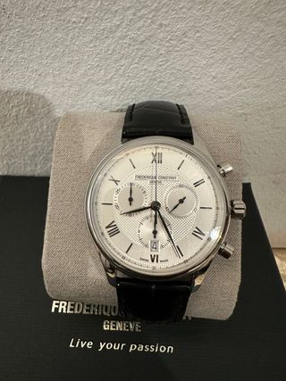 Reloj Frederique Constant Cronógrafo Plata Negro