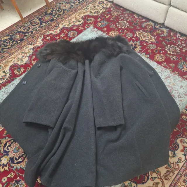 Cappotto donna lana collo vera volpe