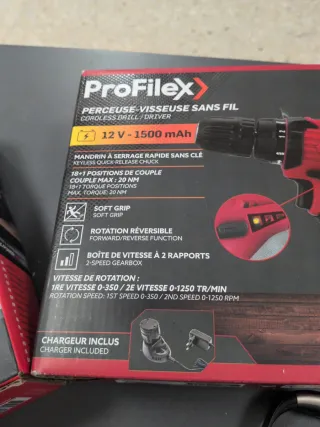 Taladro Atornillador ProFilex 12V 1500mAh