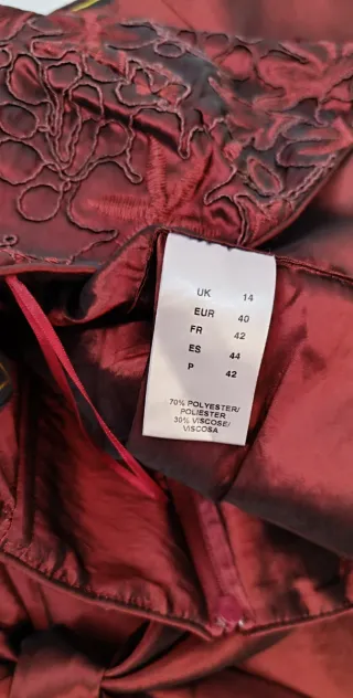 Vestido fiesta bordado lazo Talla 40