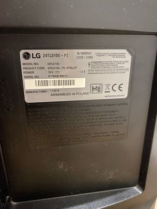 Televisión LG Negra 24’