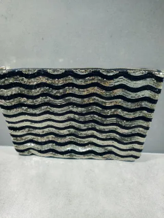 Bolso de fiesta lentejuelas negro y dorado