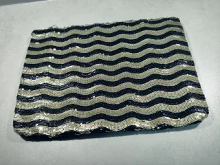 Bolso de fiesta lentejuelas negro y dorado