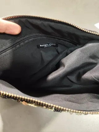 Bolso de fiesta lentejuelas negro y dorado