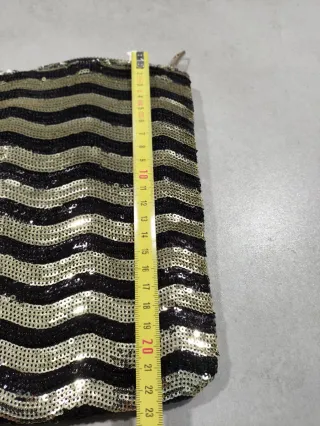 Bolso de fiesta lentejuelas negro y dorado