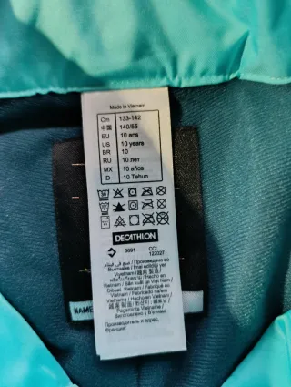 Traje de esquí chaqueta y pantalón T. 10 años.