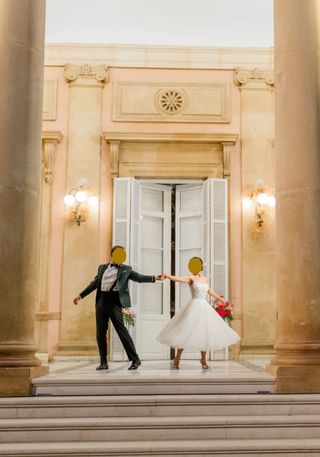 Vestido de Novia Midi Brillante Estilo Princesa