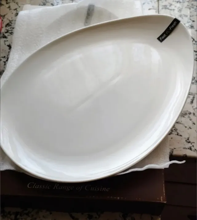 6 Platos Fuente Porcelana Blanca 30cm Nuevos