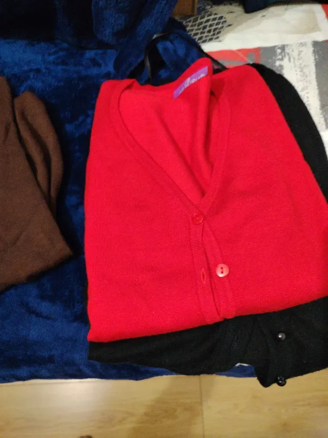 Lote 4 chaquetas básicas grises,roja, marrón negra