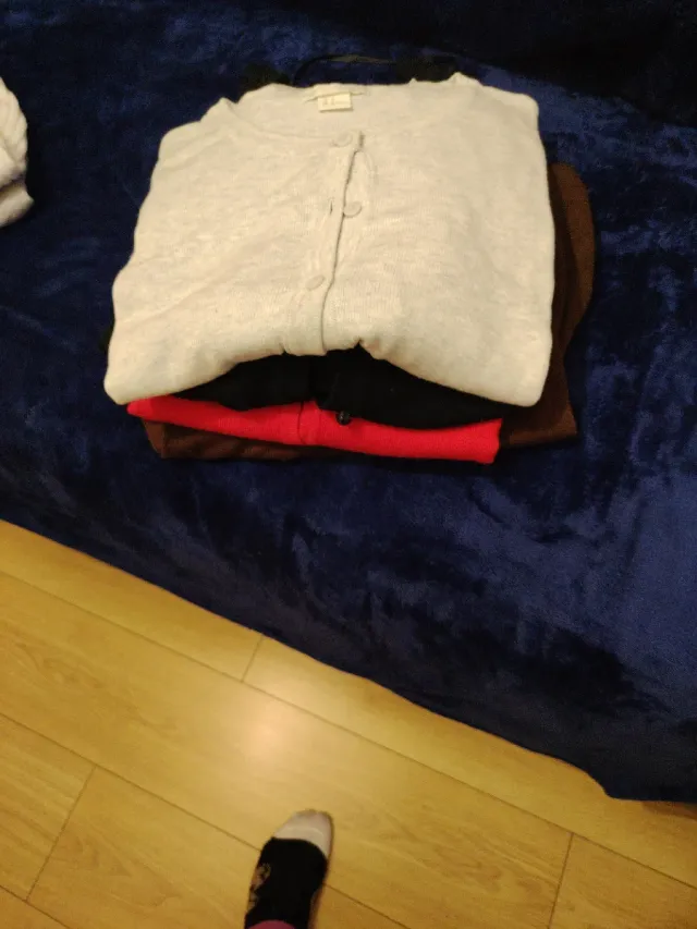 Lote 4 chaquetas básicas grises,roja, marrón negra