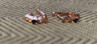 Pendientes Vintage color oro rosa y circonitas