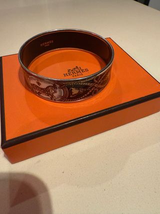 Pulsera Hermes Paris Negra y Plateada