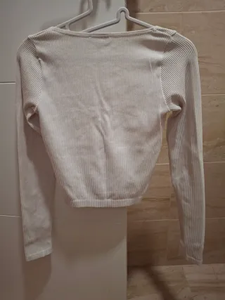 Camiseta Stradivarius manga larga beige XS