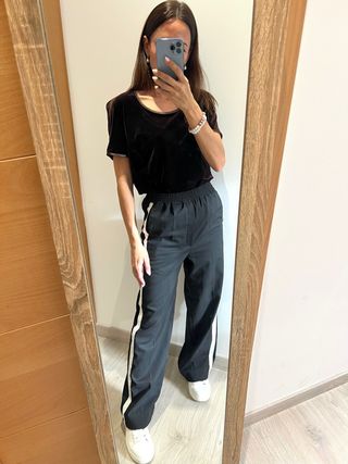 Blusa terciopelo marrón chocolate Talla L