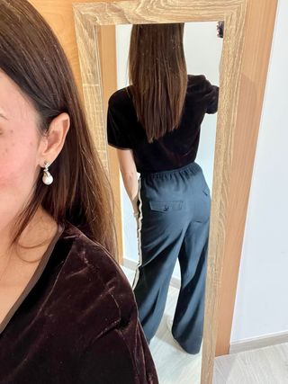 Blusa terciopelo marrón chocolate Talla L