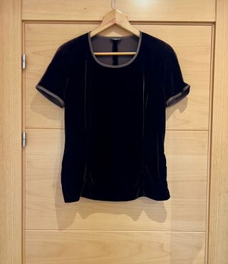 Blusa terciopelo marrón chocolate Talla L