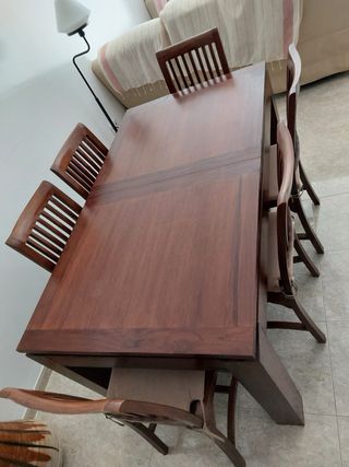 Mesa y 6 Sillas Madera Banak